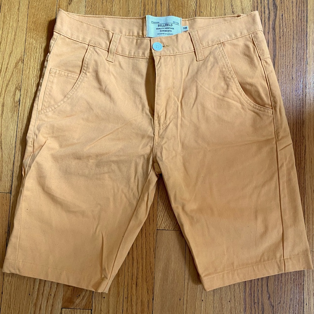 Men’s shorts 32” waist 11” inseam peach colored